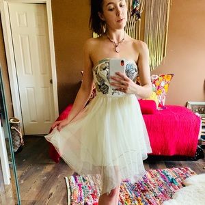 Free People Strapless Floral Dress